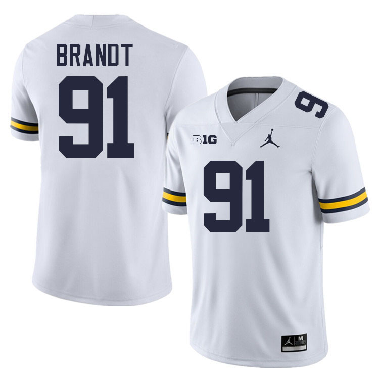 Cameron Brandt Michigan Jersey,Michigan Wolverines #91 Cameron Brandt Jersey Youth-White